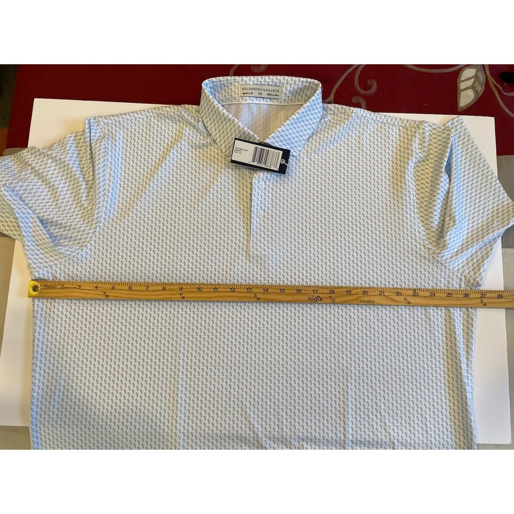 NEW Holderness & Bourne The Curzon Shirt Mens XXL Seahorse AOP Harbor Golf - Picture 6 of 7